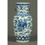 A 19th century Chinese export blue and white vase,