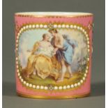 A Sevres porcelain coffee can,