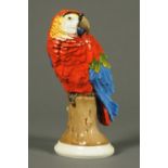 A Rosenthal model of a Red Macaw parrot. Height 29 cm.