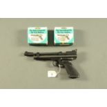 Crossman 2240 .22 air pistol and 12 air canisters. Serial No. 612B08207.