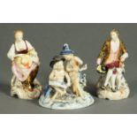 A pair of Samsons of Paris porcelain figures, male and female, polychrome,