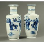 A pair of 19th century Chinese blue and white Kangxi vases. Height 41 cm (see illustration).