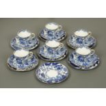 A Royal Crown Derby "Mikado" tea set, 6 cups, saucers and plates.