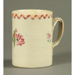 An 18th century Chinese Famille Rose porcelain mug. Height 13.5 cm.