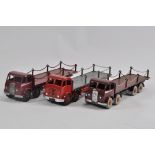 Dinky No. 905 Foden Chain Lorry in Red / Grey, Dinky No. 505 Foden Chain Lorry in Maroon and No. 505