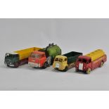 Dinky Commercials group including AEC Tanker, Road Sweeper and others. Some restoration. Fair to