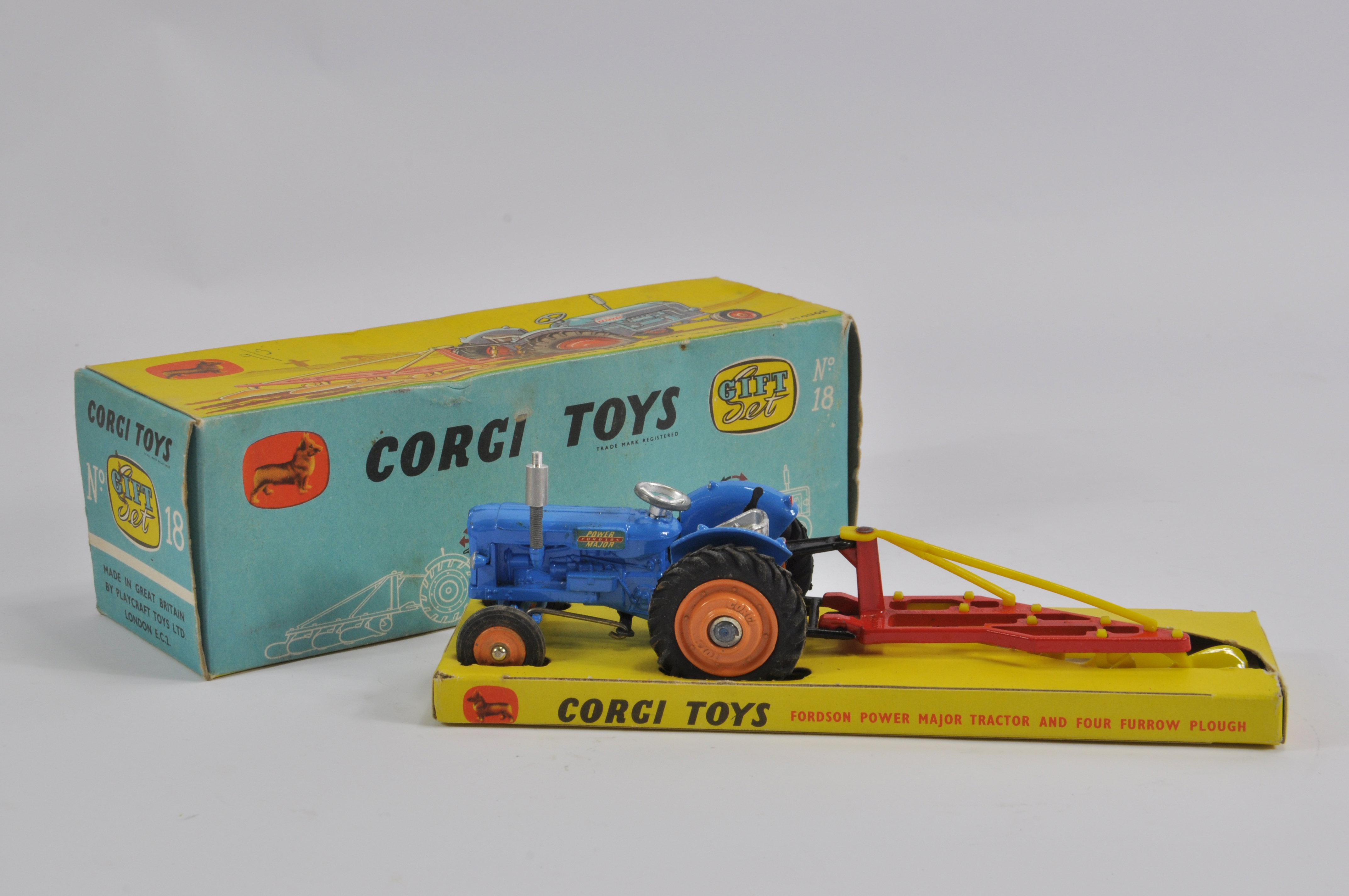 Corgi GS No. 18 Fordson Power Major Tractor and Plough. NM to M in G to VG Box.