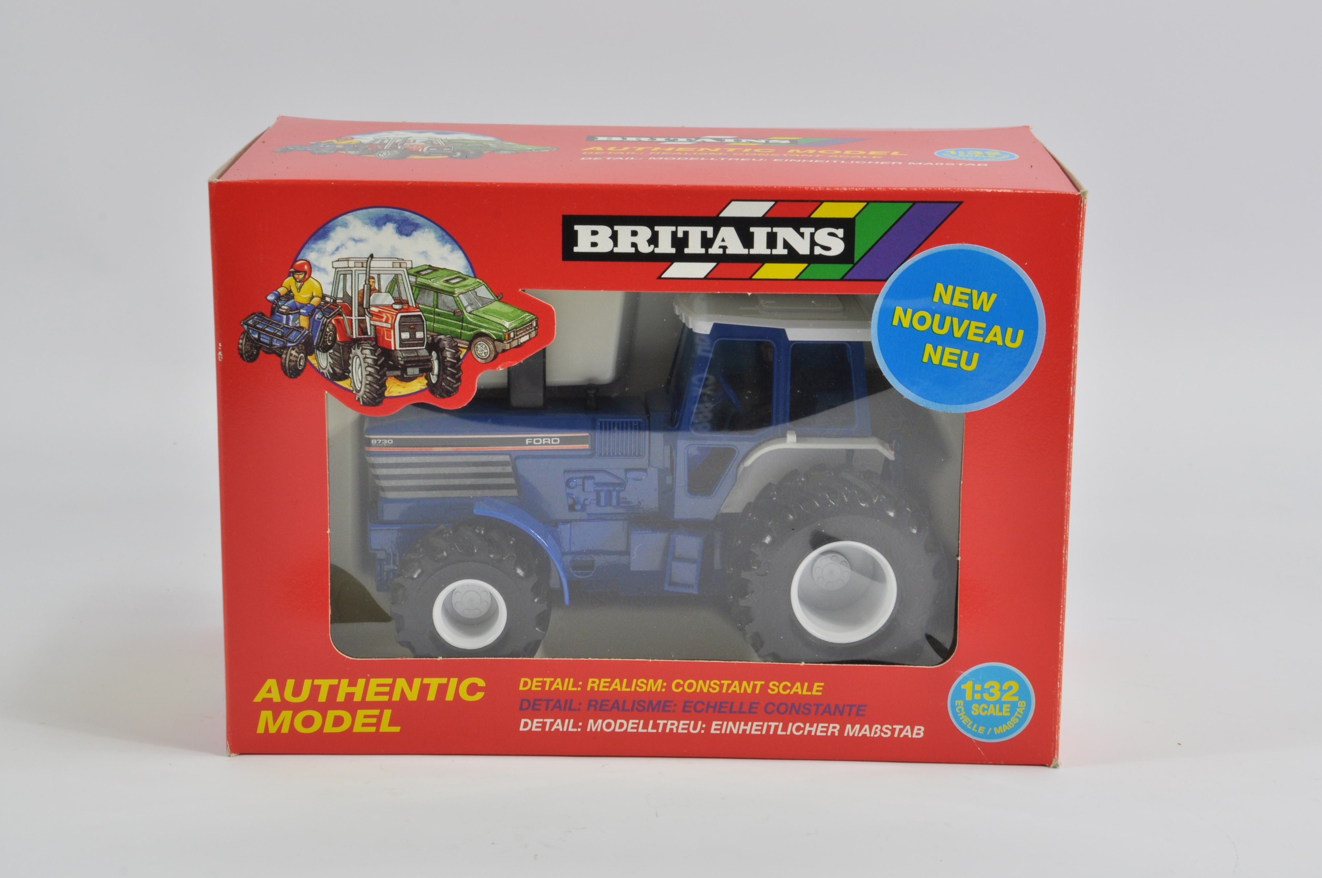 Britains 1/32 Ford 8730 Tractor with Flotation Tyres. M in E Box.