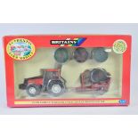 Britains 1/32 Valtra 8750 Tractor and Volac Bale Wrapper Set. NM to M in E Box.