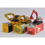 NZG 1/50 CAT 325B L Excvator, Conrad 1/50 Liebherr 922 Excavator and Poclain 90. All Generally NM to