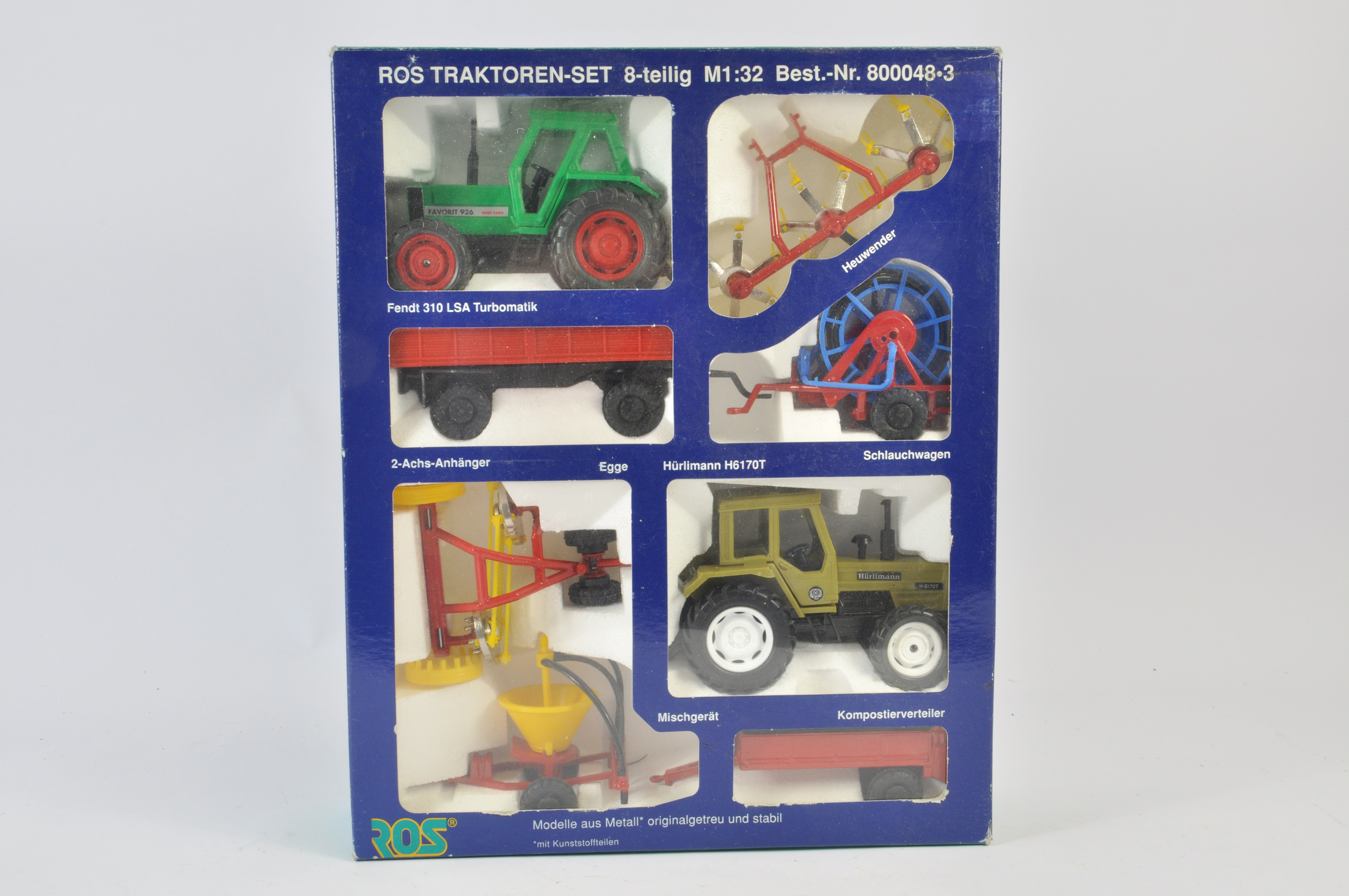 Scarce ROS 1/32 Fendt and Hurlimann Tractor and Implement Set. M in VG Box.