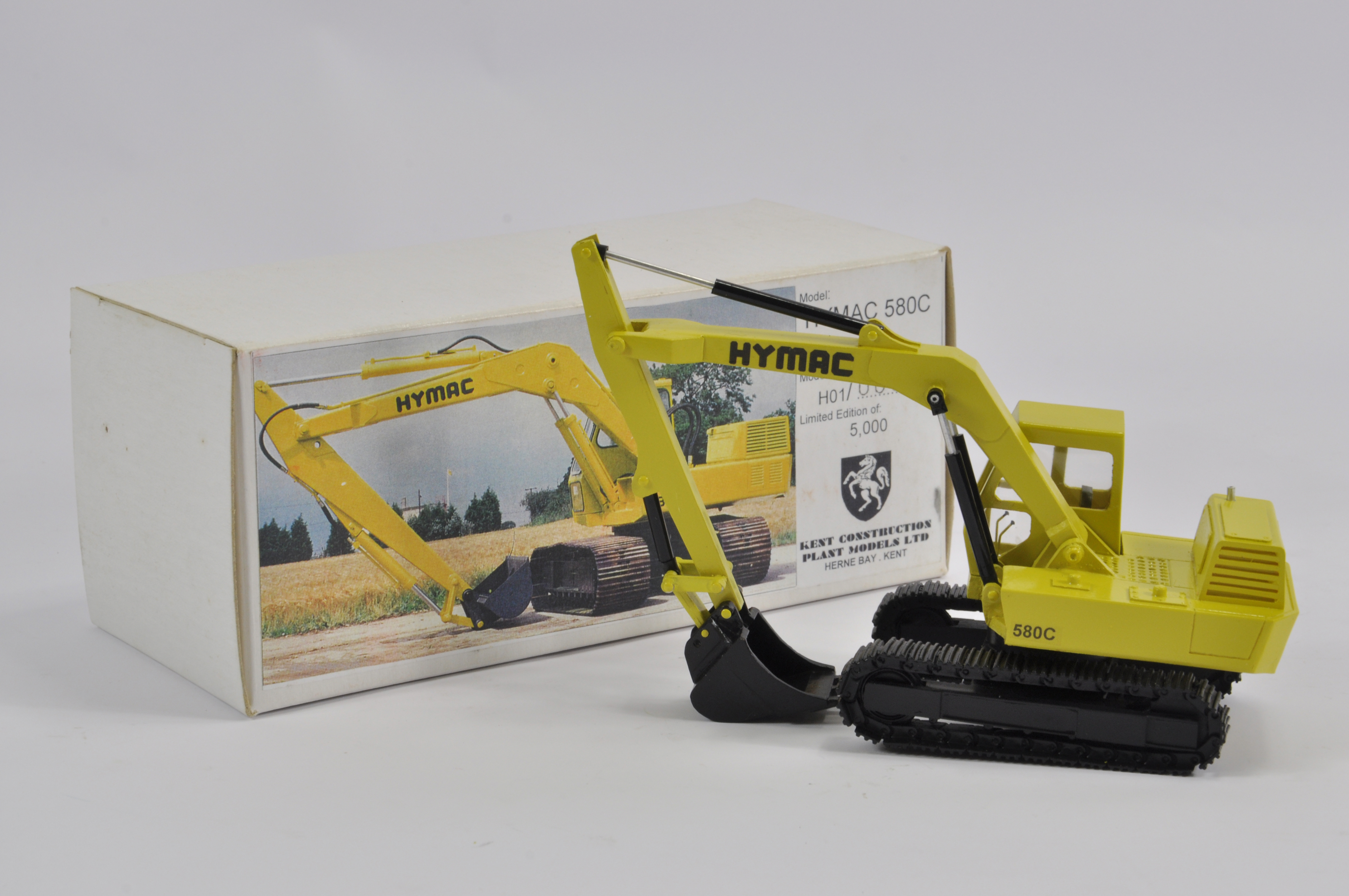 Kent Construction Models 1/50 Hymac 580C Excavator. Handbuilt Limited Edition. Rare. NM in Box.