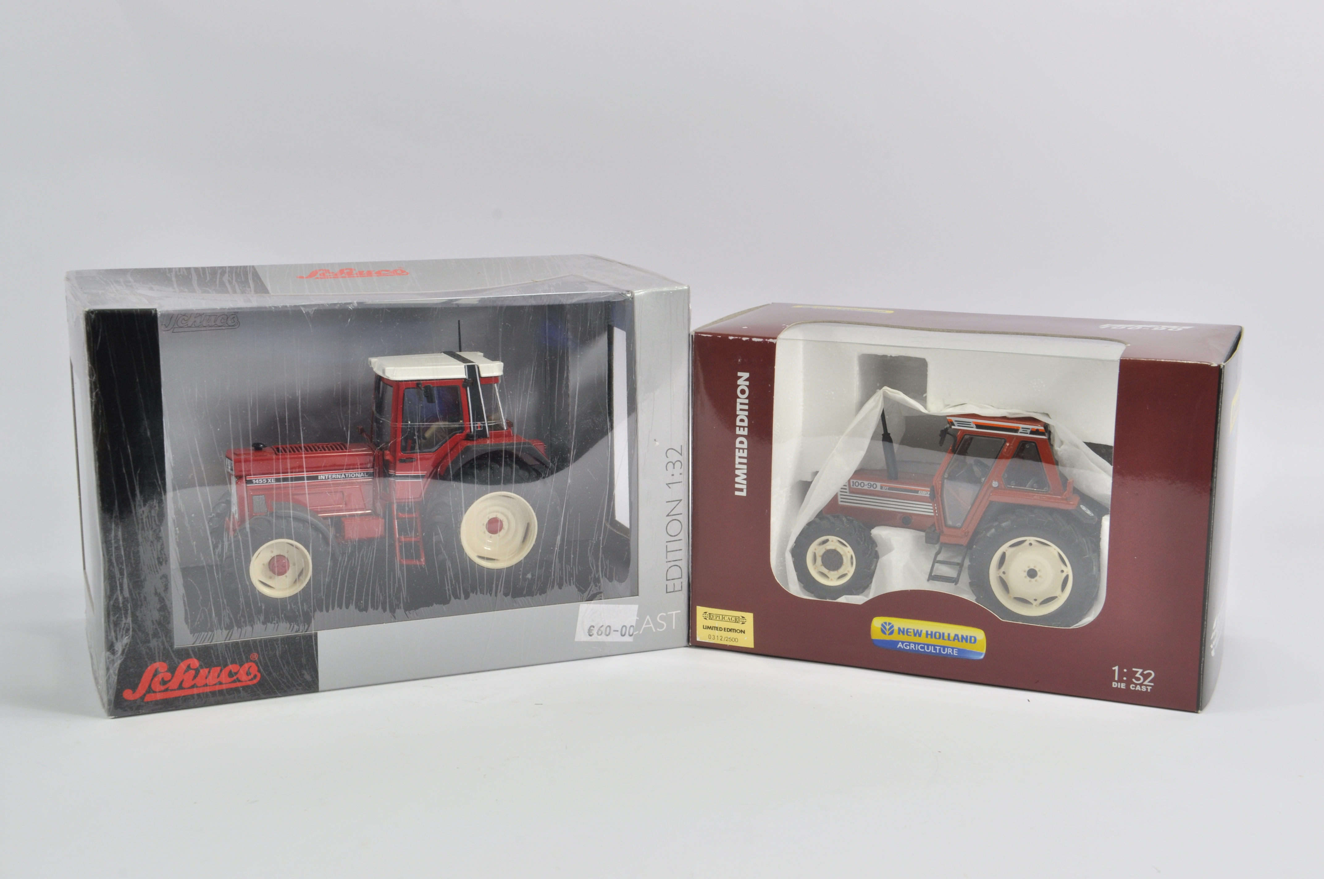 Schuco 1/32 International 1455 XL Tractor plus Replicagri 1/32 Fiat 100-90 Limited Edition. Both M