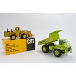 NZG 1/50 Scale CAT 988F Wheel Loader plus Terex No. 408 Mining Truck 1/40 scale. Both NM. (2)