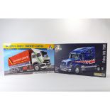 Duo of Italeri 1/24 Scale Truck Model Kits. Magirus Deutz 360M19 Canvas plus Volvo VN780. As New. (