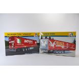 Duo of Italeri 1/24 Scale Truck Model Kits. Curtainside Trailer x 2. As New. (2)