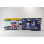 Duo of Italeri 1/24 Scale Truck Model Kits. Berliet Le Centaure plus Iveco Hi Way 40th