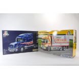 Duo of Italeri 1/24 Scale Truck Model Kits. Volvo VN 780 plus DAF 95 Canvas. As New. (2)