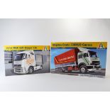 Duo of Italeri 1/24 Scale Truck Model Kits. Volvo FH16 520 plus Magirus Deutz Canvas. As New. (2)