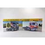 Duo of Italeri 1/24 Scale Truck Model Kits. Berliet Le Centaure plus Scania 164 L Top Class. As New.