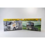 Duo of Italeri 1/24 Scale Truck Model Kits. Volvo FH 16 plus Berliet R352h. As New. (2)