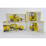 Selection of NZG 1/50 Scale Construction equipment including Grader, Forklifts and Excavator.