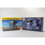 Duo of Italeri 1/24 Scale Truck Model Kits. Scania R620 Topline plus Iveco Hi Way. As New. (2)