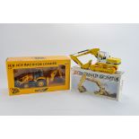 Britains 1/32 JCB 3CX Backhoe Loader plus NZG 1/50 JCB 820 Crawler Excavator. Generally NM to M in