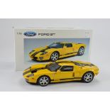 Rare Autoart 1/18 scale Ford GT in Yellow Livery. E to NM in VG to E Box.