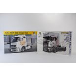 Duo of Italeri 1/24 Scale Truck Model Kits. Volvo FH16 520 plus Scania R730 V8. As New. (2)