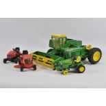 Group of 1/16 Scale Ertl Diecast Farm Models including 1/32 John Deere Combine, Tractor and Mower