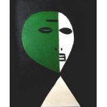 THEODORE MAJOR [1908-99]. White and Green Head. Oil on board. Signed and dedicated on the reverse,