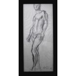 LEON UNDERWOOD [1890-1975]. Standing Man, 1922. Charcoal drawing. Signed, 54 x 24 cm. Provenance: