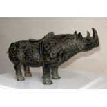 CHINESE - CHINA. Rhinoceros. Bronze - probably cast c. 18th century. 255 mm long. Provenance: