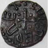 Anglo Saxon coin - Kings of Northumbria AETHELRED 11 [841-50] styca. Moneyer – MONNE. Obv. +