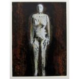 ROBERT CLATWORTHY, R.A. [1928-2015]. Standing Figure, 1999. Acrylic on card painting. Signed, 37 x