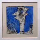 BERNARD MEADOWS, R.A. [1915-2005]. Study for Sculpture [Bird], 1952. Watercolour and pencil drawing.