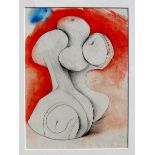 BERNARD MEADOWS, R.A. [1915-2005]. Study for Sculpture, 1978. Watercolour and pencil. Signed and