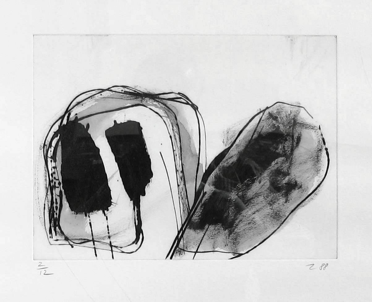 LEO ZOGMAYER [b.1949]. Forms, 1988, etching 2/12, signed, 65 x 50 cm [sheet size - overall including