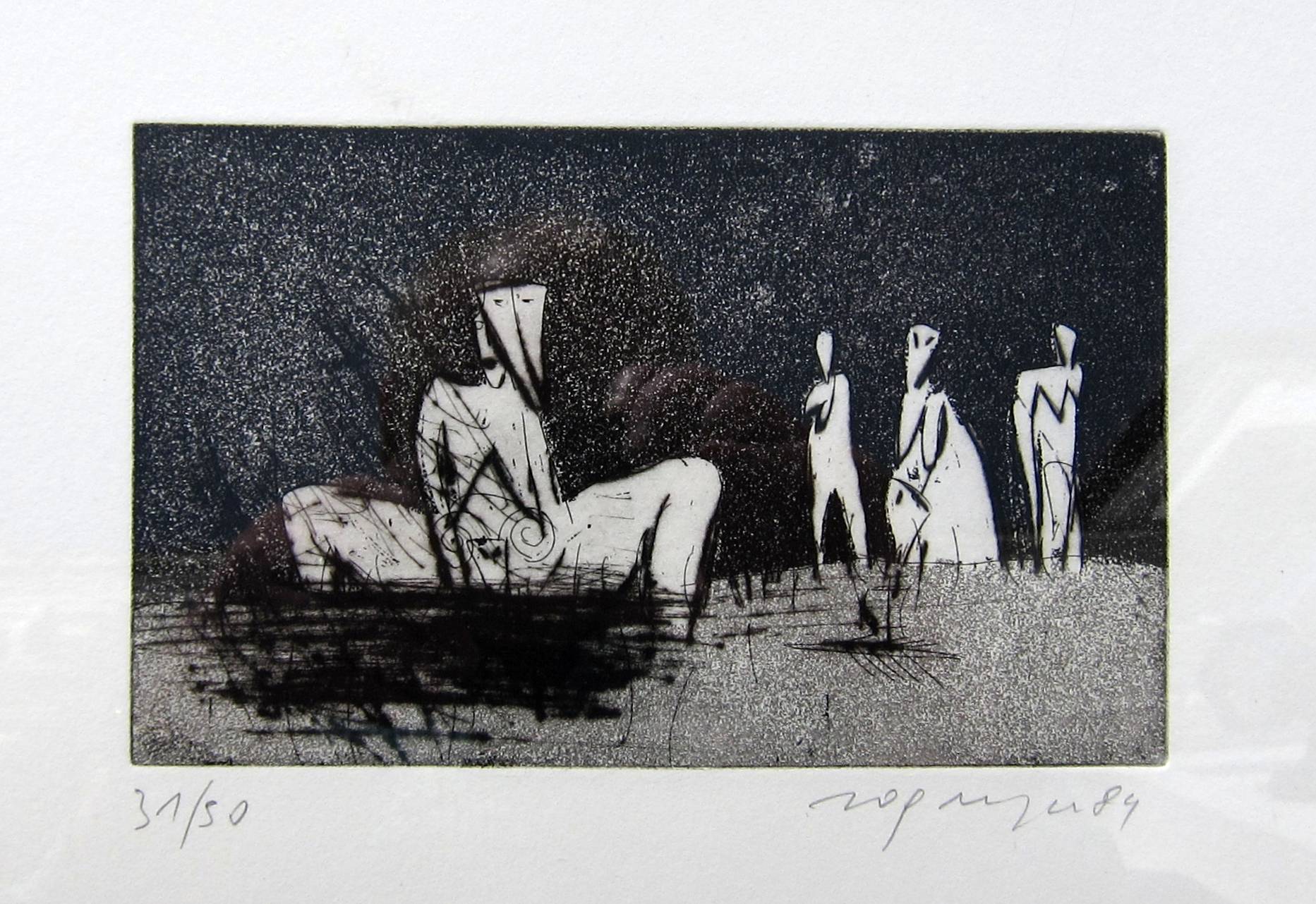 LEO ZOGMAYER [b.1949]. Four Figures, 1984. Etching, edition of 50, 37/50. Signed. 46 x 34 cm [