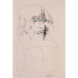 LEONARD BASKIN [1922-2000]. Shakespeare, 1970. Etching, 65/200. Signed. 50 x 33 cm [sheet size].