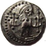 Anglo Saxon - Secondary phase Sceatta coinage [c.710-60]. SERIES U, type 23 - silver sceat. obv.