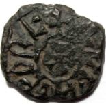 Anglo Saxon coin - Kings of Northumbria. AETHELRED 11 [841-50] styca. LEOFDEGN SPECIAL MOTIF type.