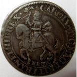 CHARLES 1 [1625-49] silver HALFCROWN. YORK mint, type 7, mm. lion. [Spink 2869 - £1000 in VF;