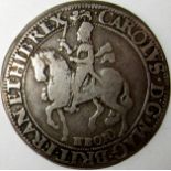 CHARLES 1 [1625-49] silver HALFCROWN. YORK mint, type 7, mm. lion. [Spink - 2869 - £1000 in VF;