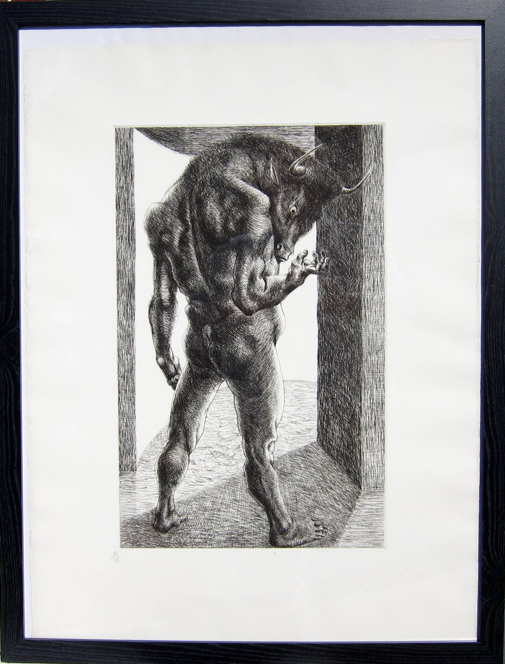 MICHAEL AYRTON [1921-75]. Minotaur Risen, 1971. Etching, edition of 75, 52/75. Studio stamp - Image 2 of 2