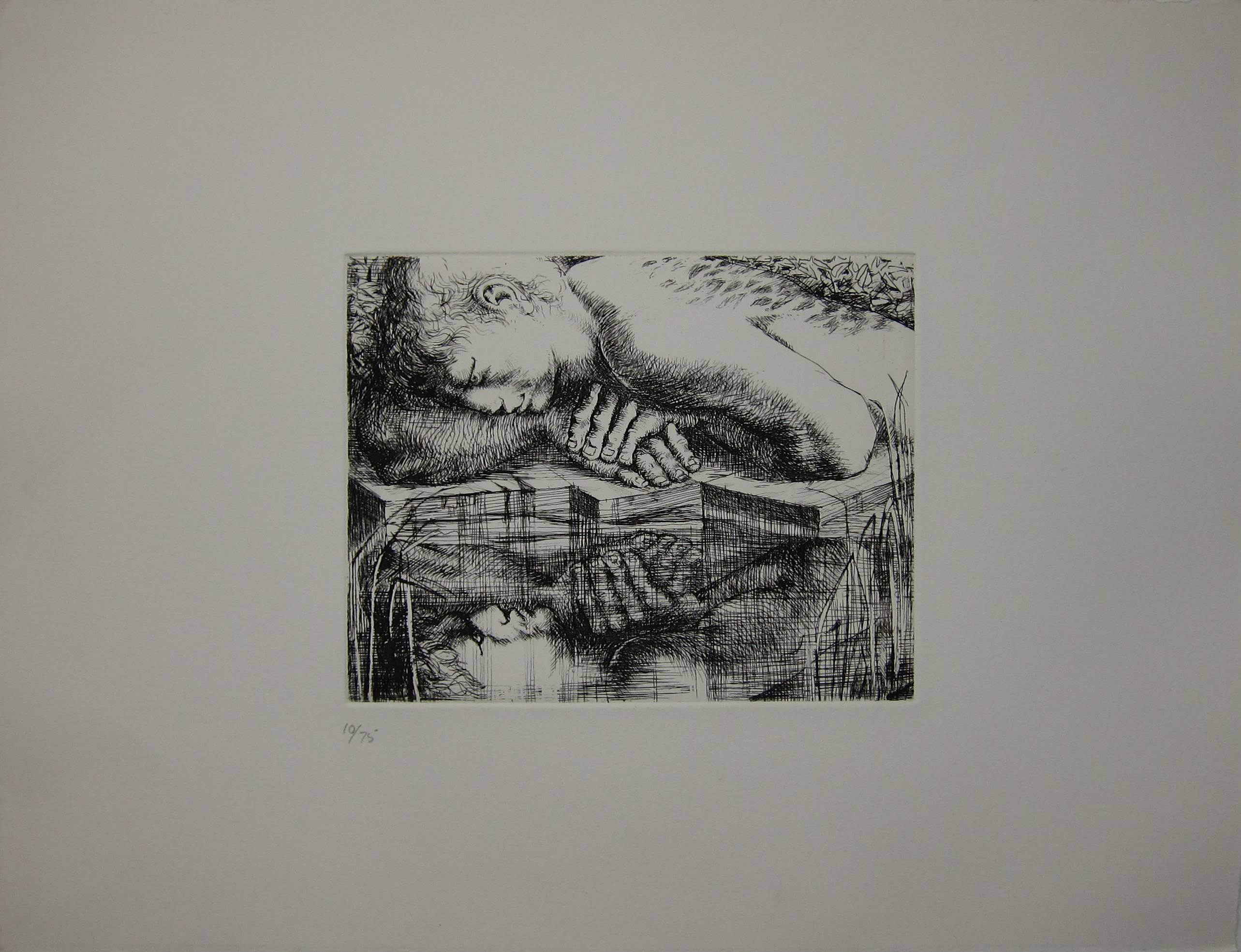 MICHAEL AYRTON [1921-75]. Narcissus. Etching, edition of 75, 10/75. Studio stamp signature on - Image 2 of 2