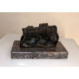 EDUARDO PAOLOZZI, R.A. [1924-2005]. Piscator, 1980-1. Bronze, edition of 6, on marble base. Signed