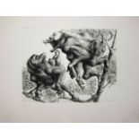 MICHAEL AYRTON [1921-75]. Baboons, 1975. Etching, edition of 75, 10/75. Studio stamp signature on