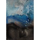 DENIS BOWEN [1921-2006]. Blue Sea, 1997. Oil and spray paint on board. Signed. 40 x 29 cm [overall